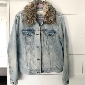 Ralph Lauren faded fur denim jacket